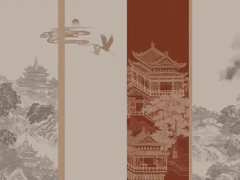  新中式壁画贴图 