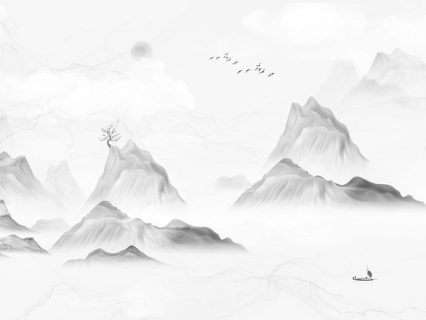  中式水墨画壁纸 