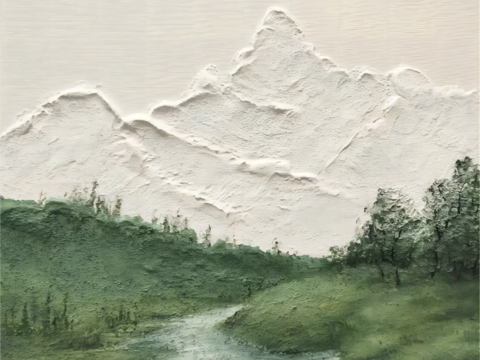  手绘风景装饰画贴图 