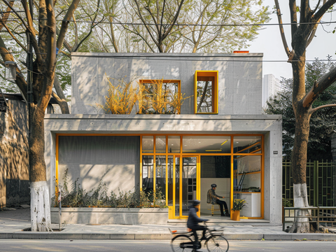  干净氛围商业外景街景贴图 