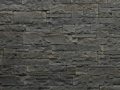  黑色石材墙面贴图 