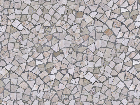  无缝灰色花岗岩石材拼花地砖人行道路地面广场铺贴 