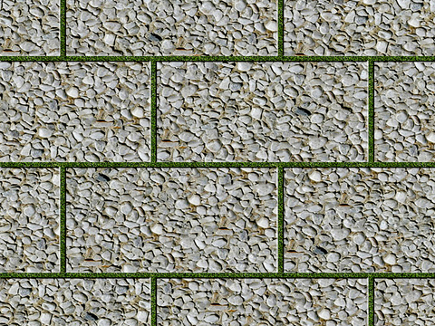  无缝鹅软石碎石砾石地砖人行道路地面广场铺贴 