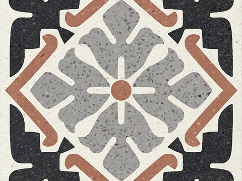  灰色现代简约水磨石花砖贴图 