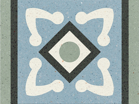  蓝色现代简约水磨石花砖贴图 