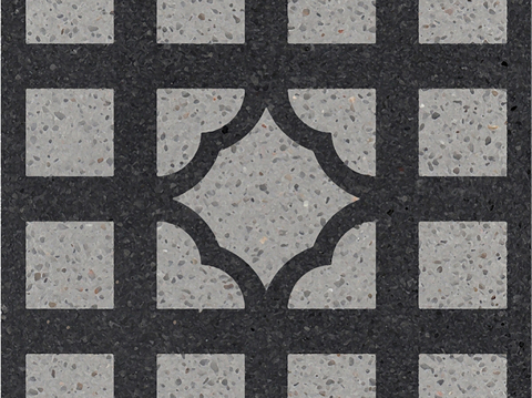  灰色现代简约水磨石花砖贴图 