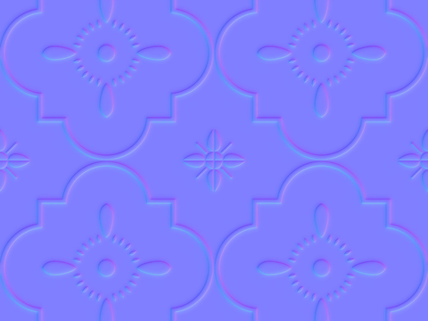  花砖瓷砖法线凹凸 