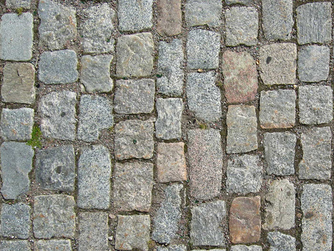  碎石地面 拼花砖石铺地 弹石 广场石头铺砖 