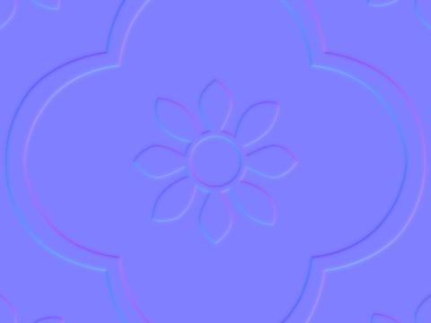  花砖瓷砖法线凹凸 