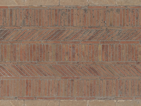  红砖墙拼花砖墙贴图 