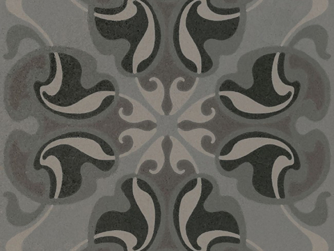  黑色现代简约花砖贴图 