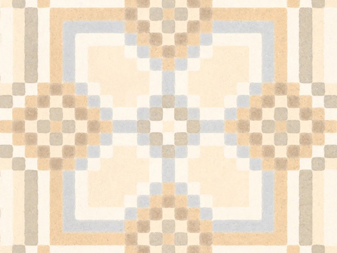  米色现代简约花砖贴图 