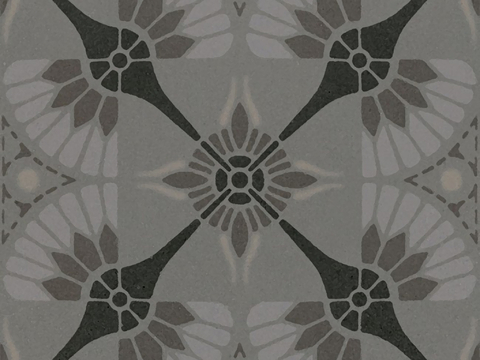  黑色现代简约花砖贴图 