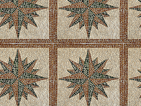  无缝石材马赛克拼花地砖人行道路地面广场铺贴 