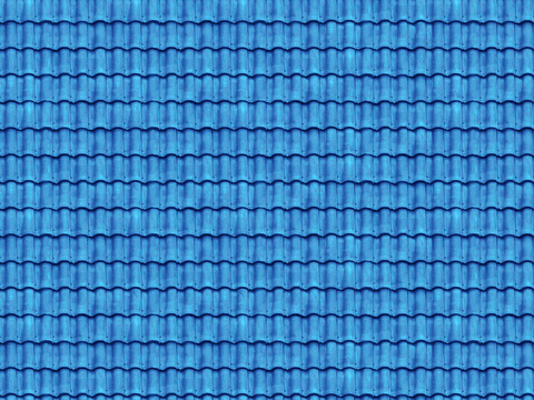  无缝蓝色别墅建筑屋顶陶土陶瓷瓦片 