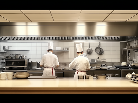  现代餐厅厨房明档 