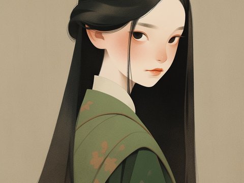  二次元卡通动漫可爱人物装饰画贴图 