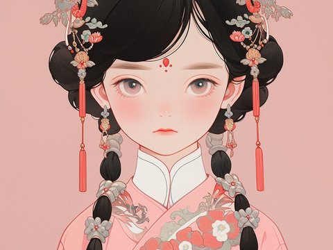  二次元卡通动漫可爱人物装饰画贴图 