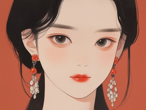  二次元卡通动漫可爱人物装饰画贴图 