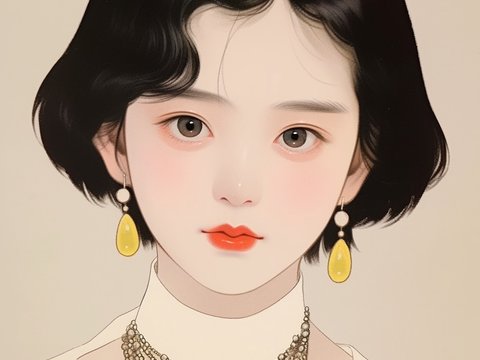  二次元卡通动漫可爱人物装饰画贴图 