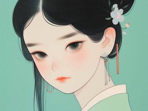  二次元卡通动漫可爱人物装饰画贴图 