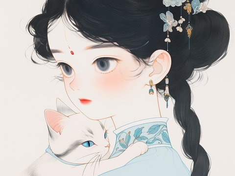  二次元卡通动漫人物装饰画贴图 