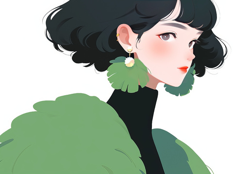  现代卡通多巴胺颜色卡通动漫人物装饰画贴图 