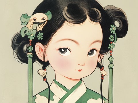  二次元卡通动漫可爱人物装饰画贴图 