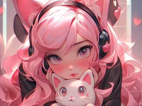  卡通动漫可爱人物装饰画贴图 