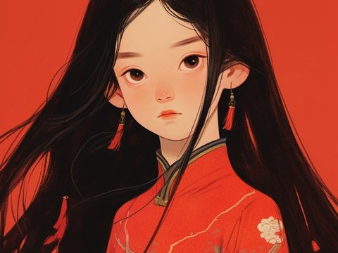  二次元卡通动漫可爱人物装饰画贴图 