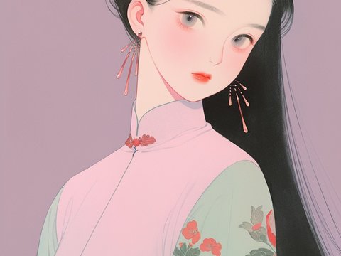  二次元卡通动漫可爱人物装饰画贴图 