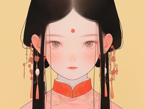  二次元卡通动漫可爱人物装饰画贴图 