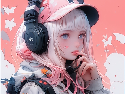  卡通动漫可爱人物装饰画贴图 