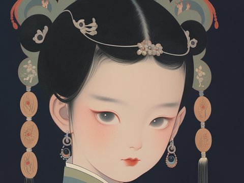  二次元卡通动漫可爱人物装饰画贴图 