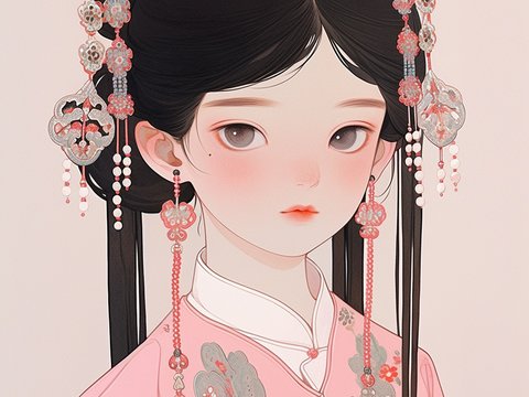  二次元卡通动漫可爱人物装饰画贴图 