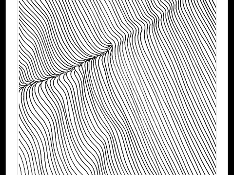  黑白抽象线条装饰画贴图 