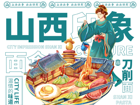  国潮 面馆 文化墙 