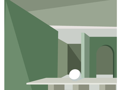  莫兰迪几何建筑装饰画贴图 