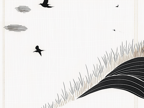  中式禅意画贴图 