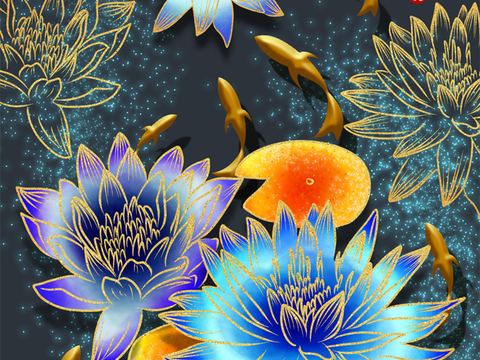  超清水彩装饰画贴图 