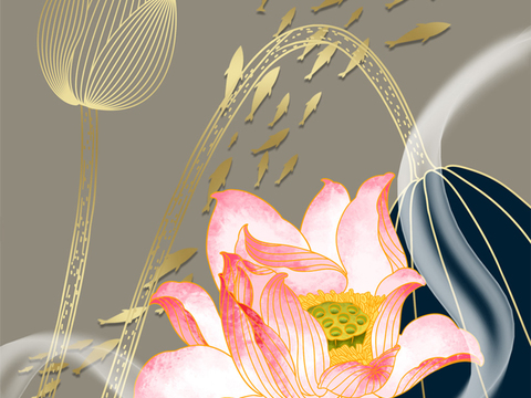  超清水彩装饰画贴图 