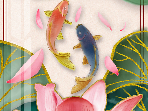  超清水彩装饰画贴图 