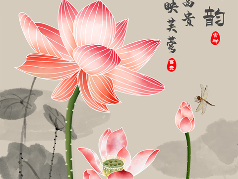  超清水彩装饰画贴图 