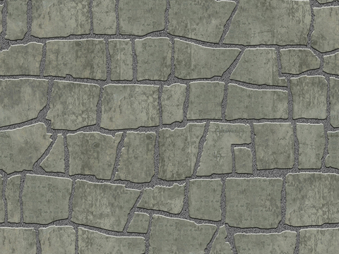  无缝不规则拼花石板地砖人行道路地面广场铺贴 