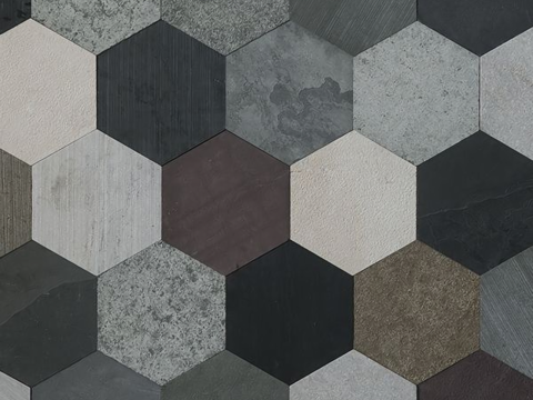 六边形大理石拼花 