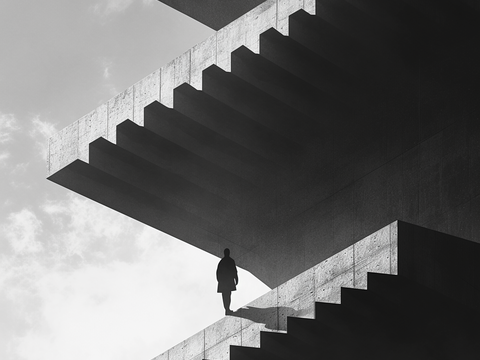  黑白概念建筑挂画 