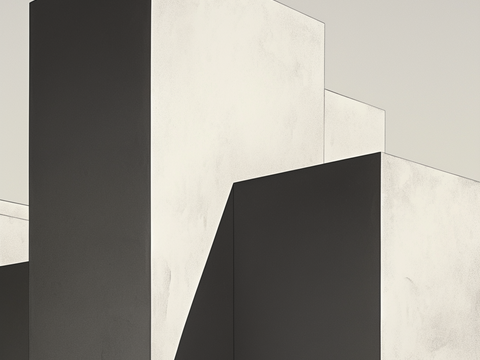  黑白概念建筑挂画 