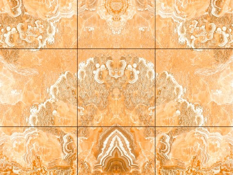  黄色大理石拼花背景墙 