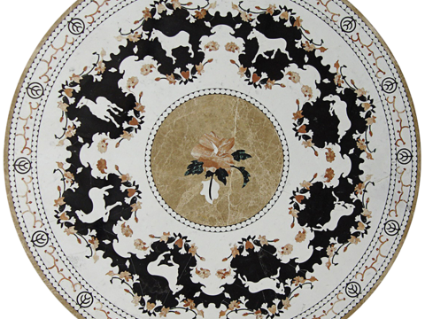  圆形免扣大理石材拼花图案纹理 