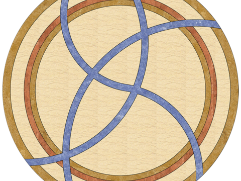  圆形免扣大理石材拼花图案纹理 